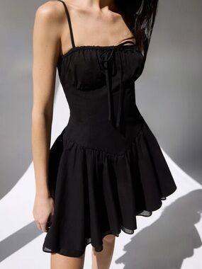 OAK + FORT Black Corset Mini Dress